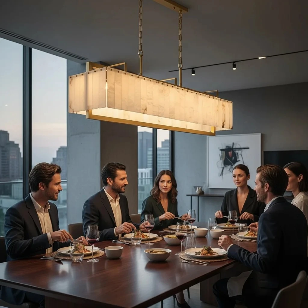 Masa Üstü Mermer Avize 